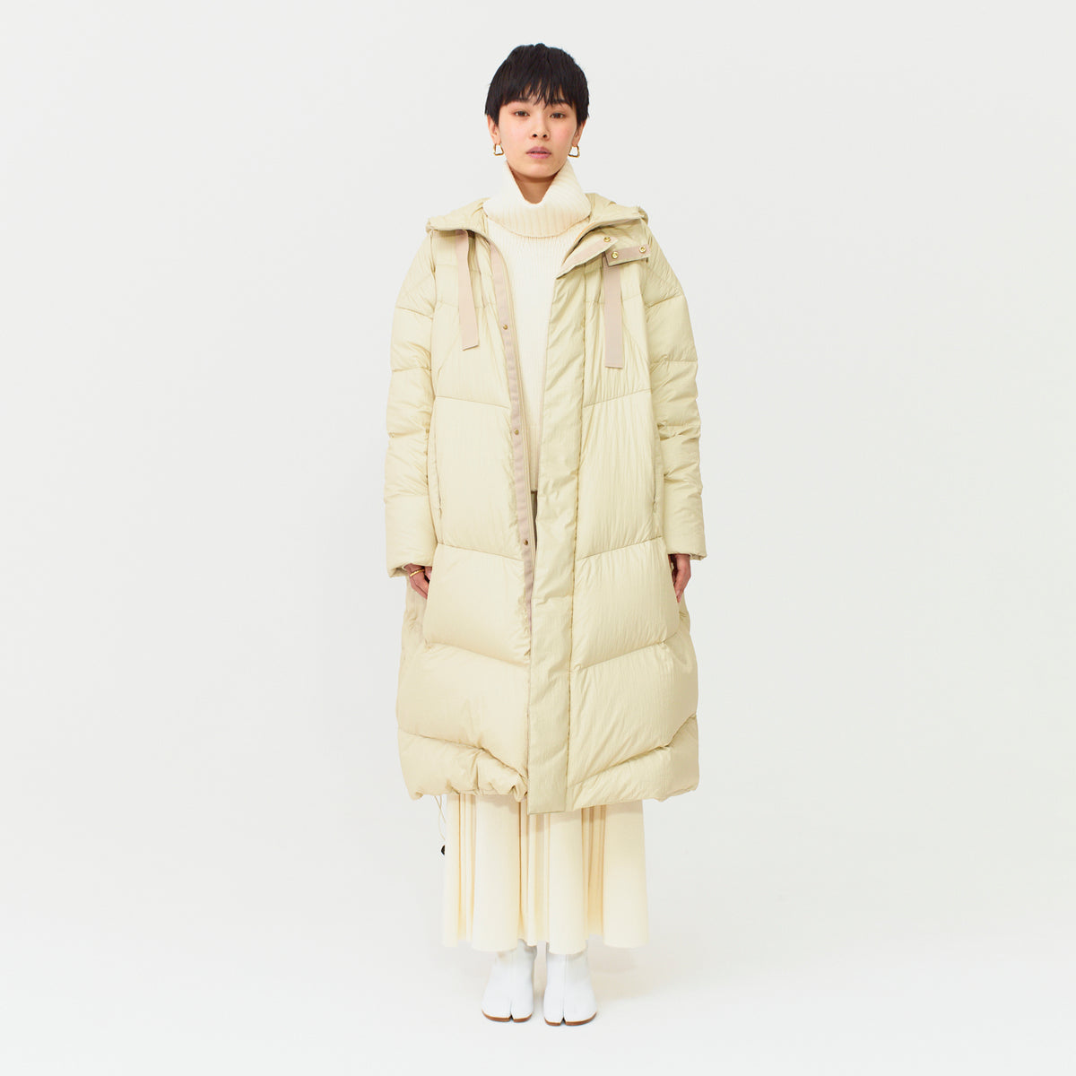【ピレネックス】38 バロー 大きいサイズ コクーンシルエット ダウンジャケット袖丈約625cm